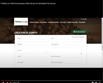 PrixBois.ca Veille economique, alerte de prix et calculateur de revenus - Tutoriel